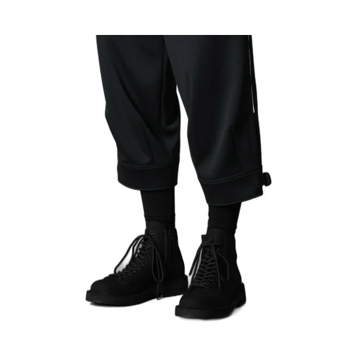 Polyester Smooth Hem Belt Pants