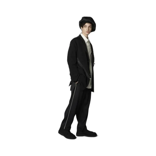 Polyester Smooth Piping Wide Pants