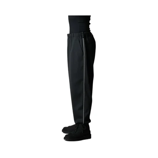 Polyester Smooth Piping Wide Pants