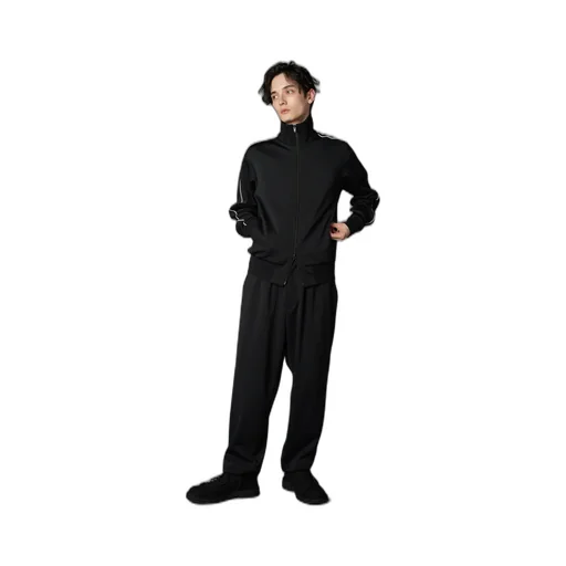 Polyester Smooth Piping Wide Pants