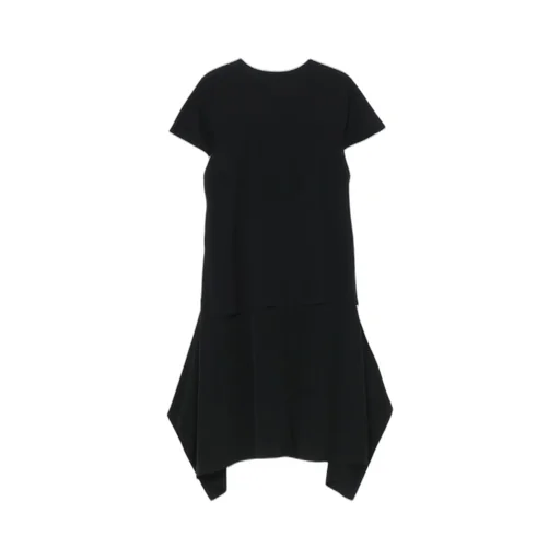 Silicon Jersey+ Crepe De Chine Docking T-Dress