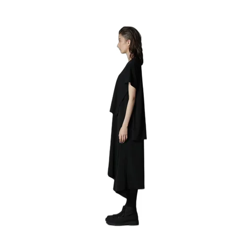 Silicon Jersey+ Crepe De Chine Docking T-Dress