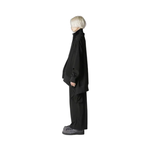 Crepe De Chine Curved Hemline Tracksuit Jacket