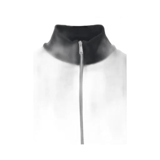 Crepe De Chine Curved Hemline Tracksuit Jacket