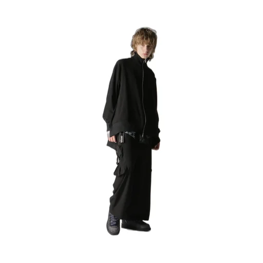 Crepe De Chine Curved Hemline Tracksuit Jacket