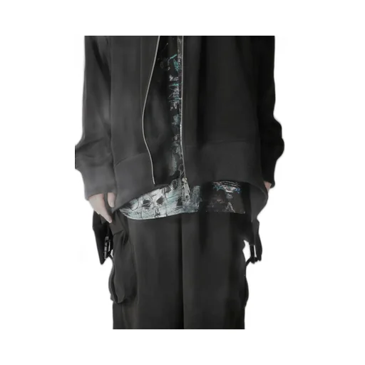 Crepe De Chine Curved Hemline Tracksuit Jacket