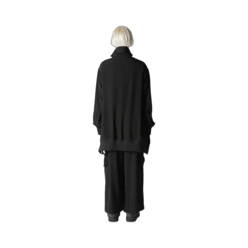 Crepe De Chine Curved Hemline Tracksuit Jacket