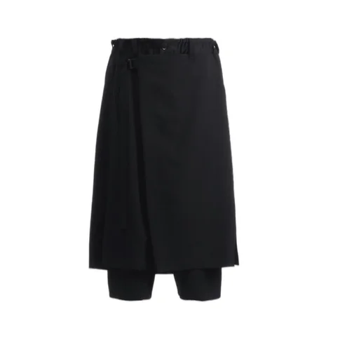 Wool Gabardine Standard Wrap Trousers