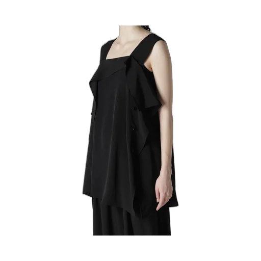 Ta/Pe Crepe De Chine Flare Sleeveless Blouse
