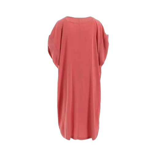 Ta/Pe Crepe De Chine Rolled Up Sleeve Dress