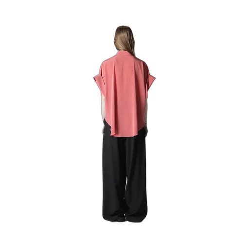 Ta/Pe Crepe De Chine Short Cuffs Blouse