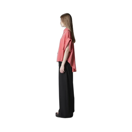 Ta/Pe Crepe De Chine Short Cuffs Blouse