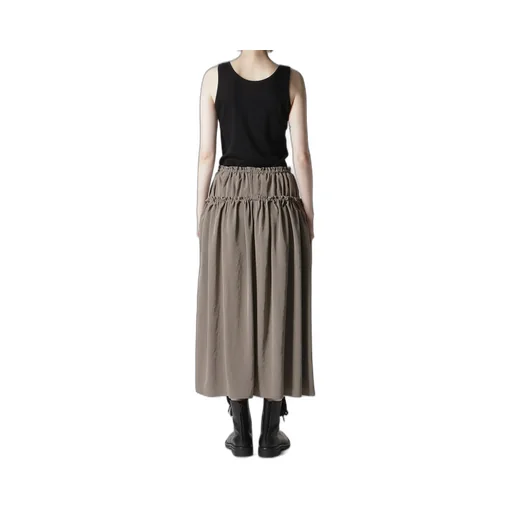 Ta/Pe Crepe De Chine Double Gathered Skirt