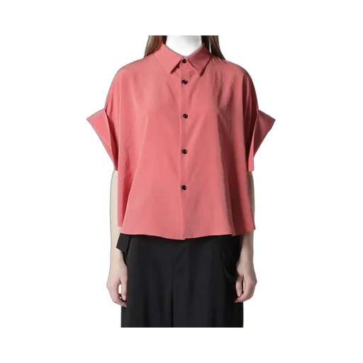 Ta/Pe Crepe De Chine Short Cuffs Blouse