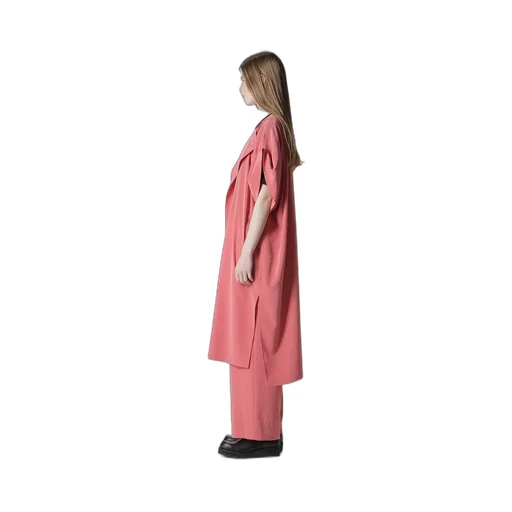 Ta/Pe Crepe De Chine Rolled Up Sleeve Dress