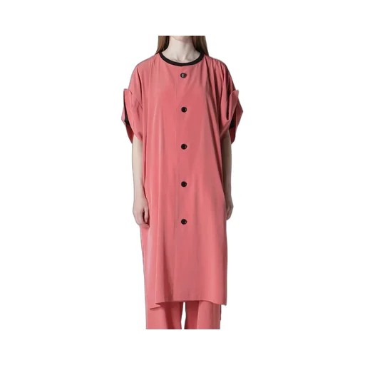 Ta/Pe Crepe De Chine Rolled Up Sleeve Dress