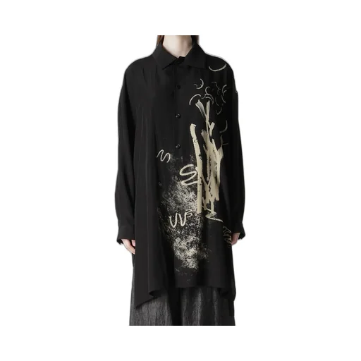 Cupro Dungaree Print Big Shirt Y