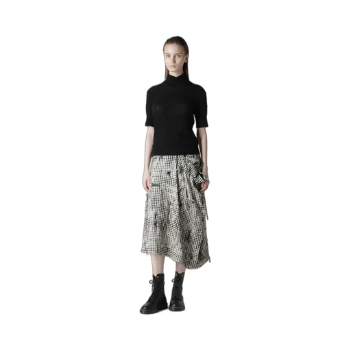 Damaged Gingham Jacquard Skirt