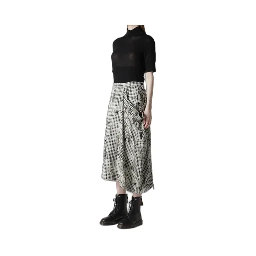 Damaged Gingham Jacquard Skirt