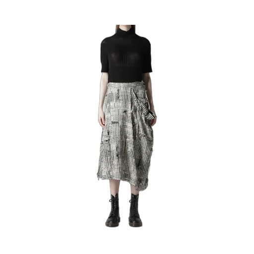 Damaged Gingham Jacquard Skirt