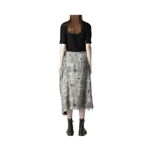 Damaged Gingham Jacquard Skirt