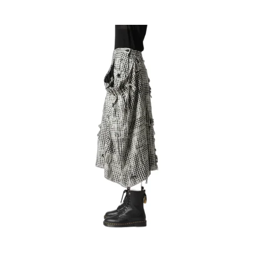 Damaged Gingham Jacquard Skirt