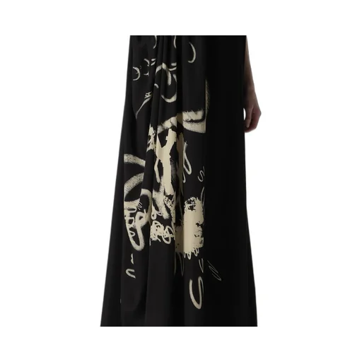 Cupro Dungaree Print Gathered Dress Y