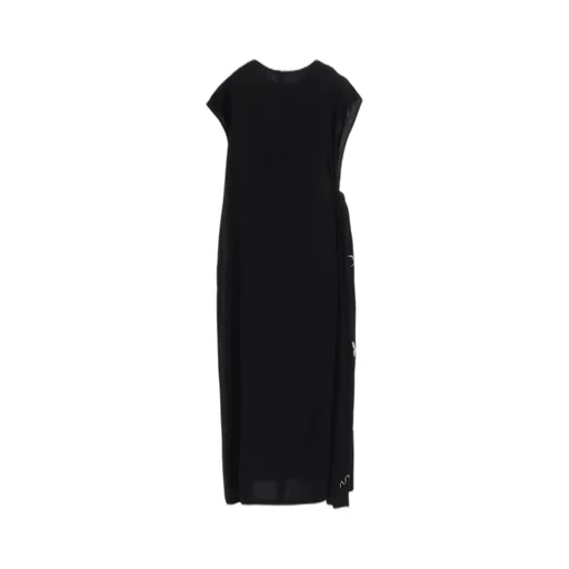 Cupro Dungaree Print Gathered Dress Y