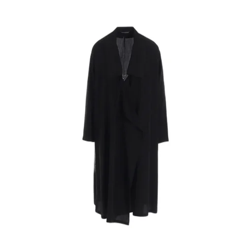 Cupro Dungaree Print Big-Collar Coat Y