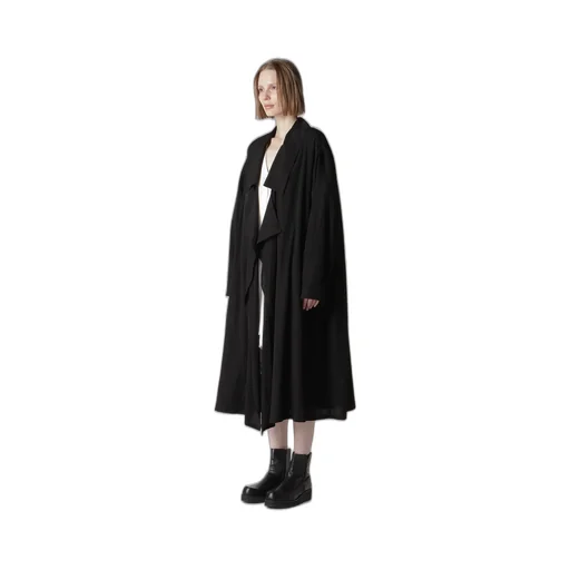 Cupro Dungaree Print Big-Collar Coat Y