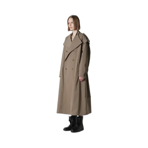 Pe Twill Water Repellent Collarless Trench Coat