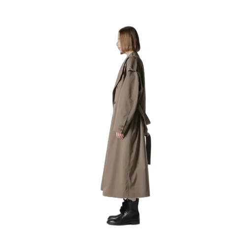 Pe Twill Water Repellent Collarless Trench Coat