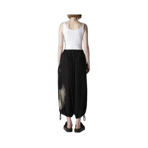 Cupro Dungaree Print Elastic-Waist Pants Y