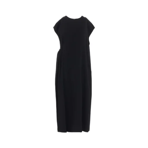 Wool Gabardine Right Side Gathered Dress