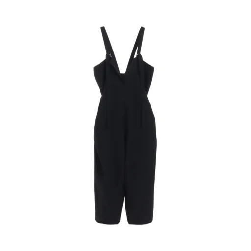 Wool Gabardine Strap Overalls