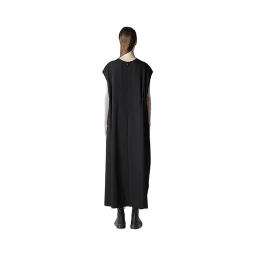 Wool Gabardine Right Side Gathered Dress