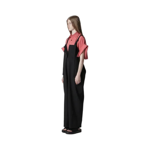 Wool Gabardine Strap Overalls