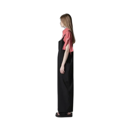 Wool Gabardine Strap Overalls