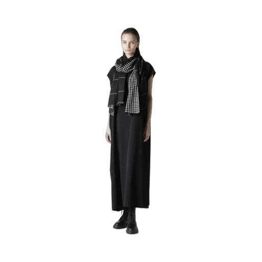 Wool Gabardine Right Side Gathered Dress