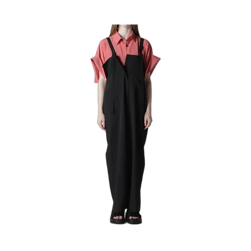 Wool Gabardine Strap Overalls