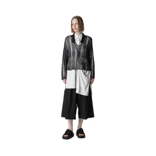 Wool Gabardine Rib Waist Wide Pants