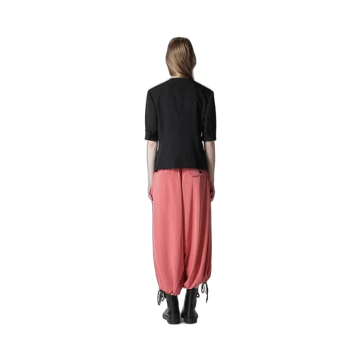 Wool Gabardine Collarless Short Jacket