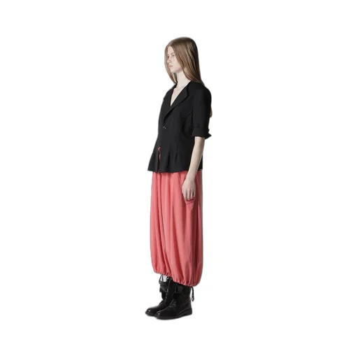 Wool Gabardine Collarless Short Jacket
