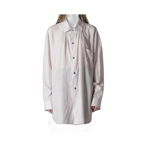 Cellulose Stripe Square-Collar Shirt