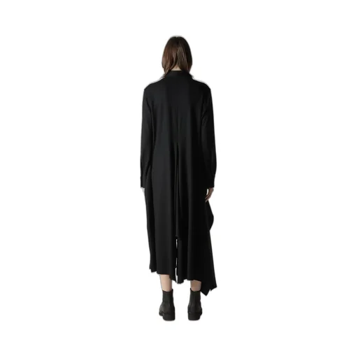 Washable Wool Draped Shirt Dress