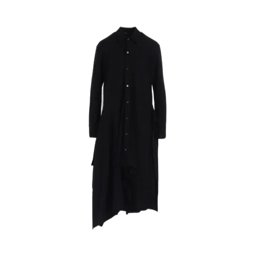 Washable Wool Draped Shirt Dress