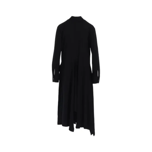 Washable Wool Draped Shirt Dress
