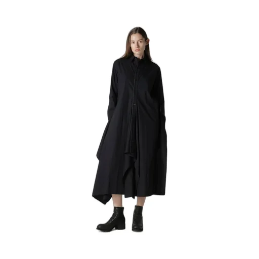 Cotton Broad Draped Shirt Dress