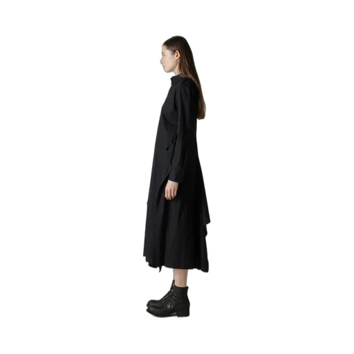 Cotton Broad Draped Shirt Dress