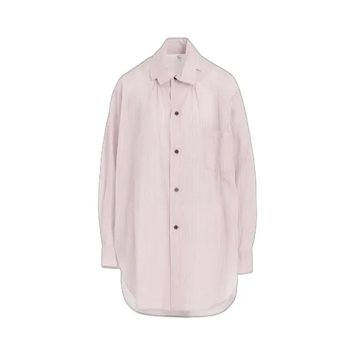 Cellulose Stripe Square-Collar Shirt